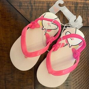 Cat & Jack pink unicorn girls flip flops sandals
